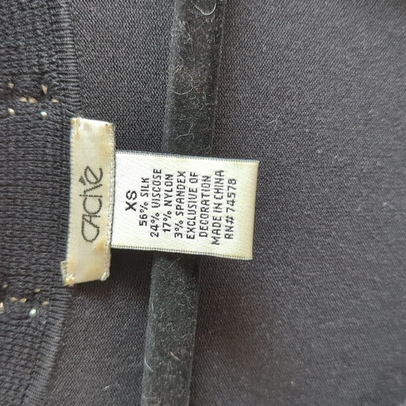 5/$25🎃 Caché Y2K Black Studded Tunic Silk Blend XS - Picture 2 of 2